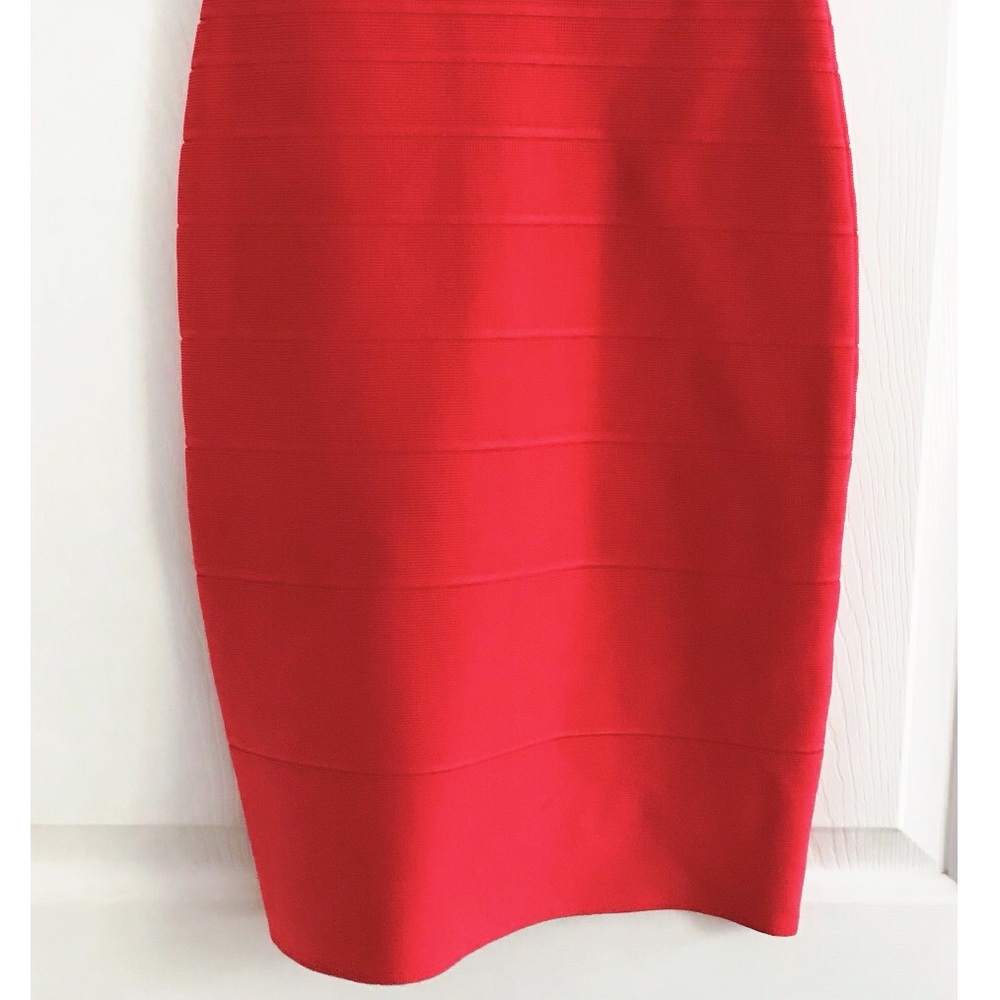 NWOT Hervé Léger Coral Bodycon Dress - Picture 8 of 16